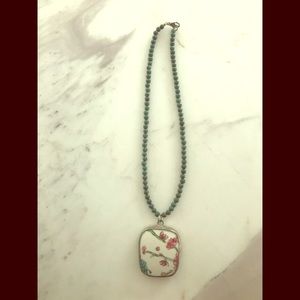 Pink and Green, Pottery Chip Necklace